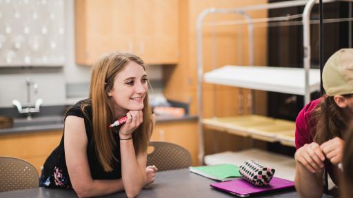 student in classroom