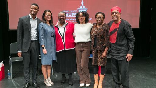 Panelists from President Anita Thomas' roundtable at North Central College.