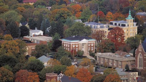 aerial of downtown naperville